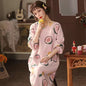 Pajamas women long sleeves long nightdress cartoon cute home service
